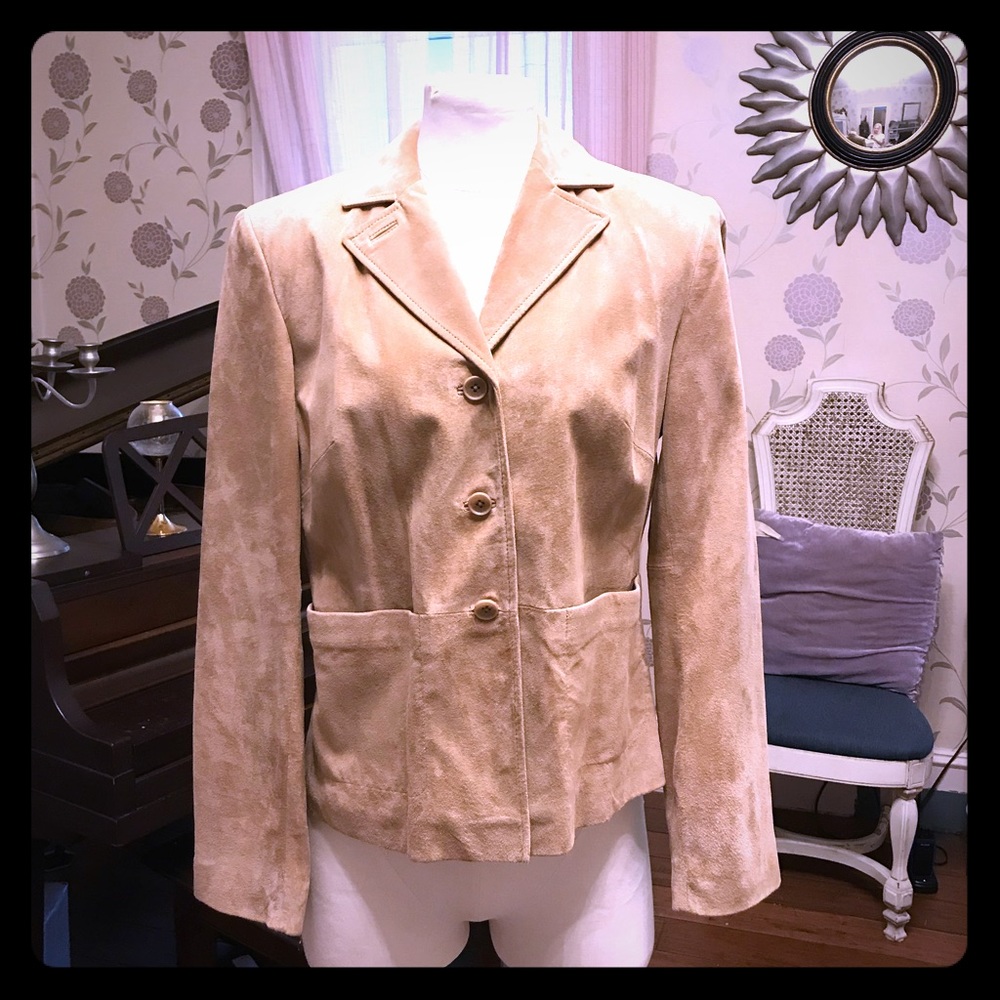 Gorgeous LOFT suede tan jacket size 8